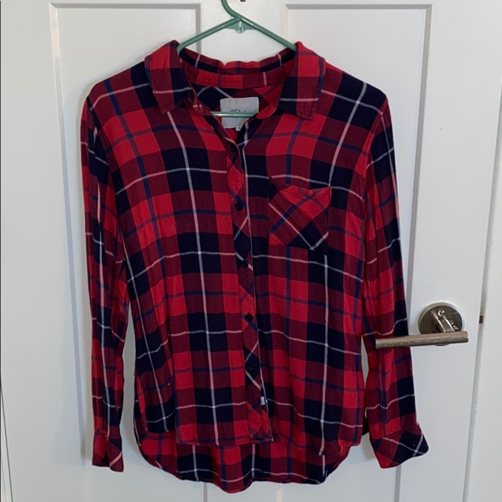 Rails plaid button down in navy/pink
